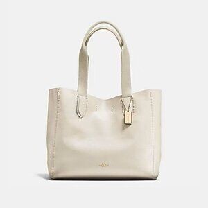 NWT Coach Pebble Leather Derby Tote - Chalk / Neutral